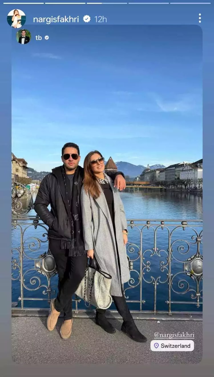 Nargis Fakhri and Tony Beig share photo from Swiss honeymoon